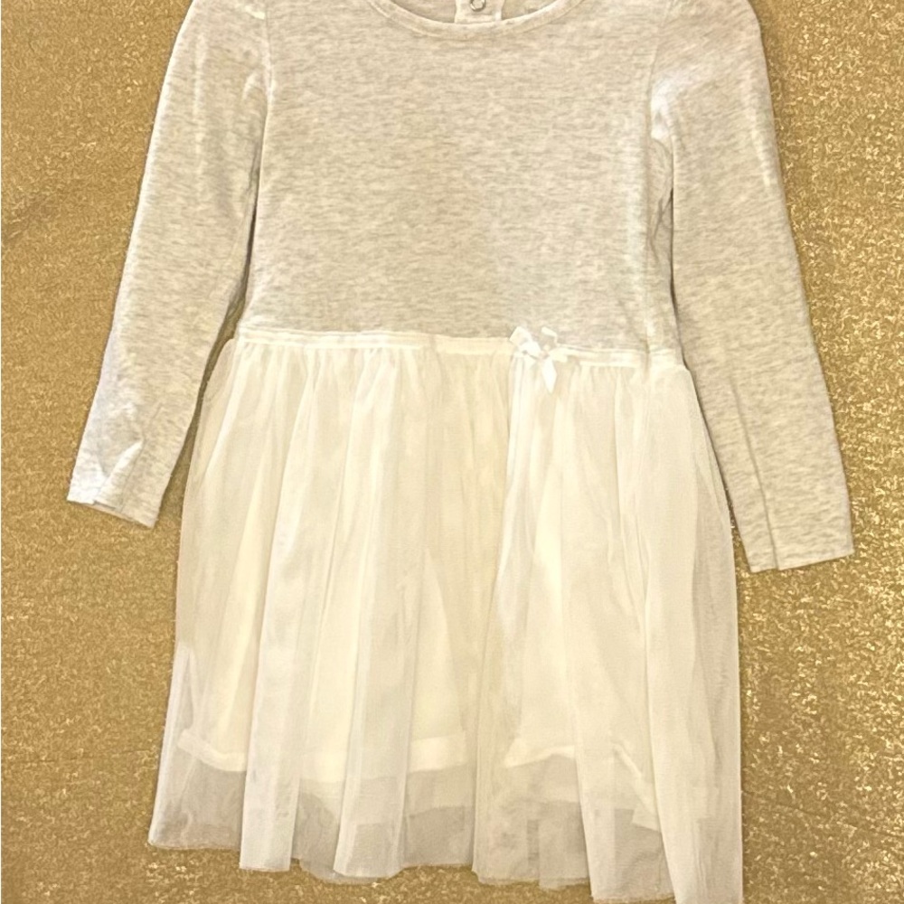 Charming Gray and White Kids Dress